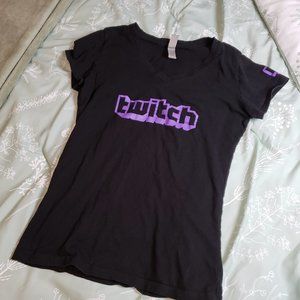 [M] Women's Twitch V Neck T-Shirt - Black